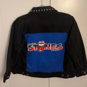 Handmade vintage black denim jacket from Trashion